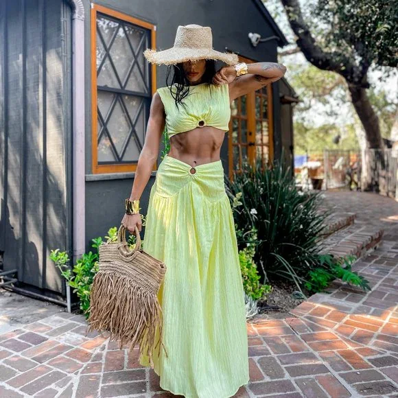 Bohemian Lemon Yellow Two Piece Set - Picture 6 of 13